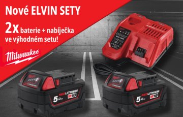Nové ELVIN SETY Milwaukee M18: profesionální aku nářadí se dvěma bateriemi a nabíječkou