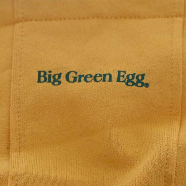 Big Green Egg mikina dámská s kapucí PEACE, LOVE, EGGS okrově žlutá vel. L 818399