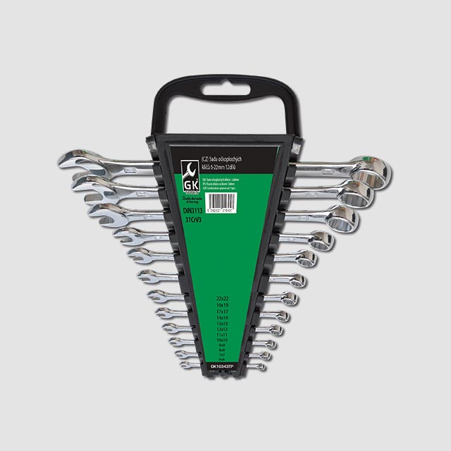 GK TOOLS GK10343TP sada klíčů očkopl. 6-22 mm 12 dílů plastový držák GK TOOLS GK10343TP sada klíčů očkopl. 6-22 mm 12 dílů plastový držák