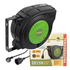 Procraft EK15N samonavíjecí prodlužovací kabel, buben 15m + 1m