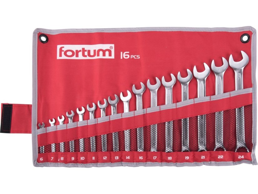FORTUM 4730201 klíče očkoploché, sada 16ks, 6-24mm