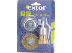 EXTOL CRAFT 1832 kartáče pomosazené, sada 3ks, stopka 6mm