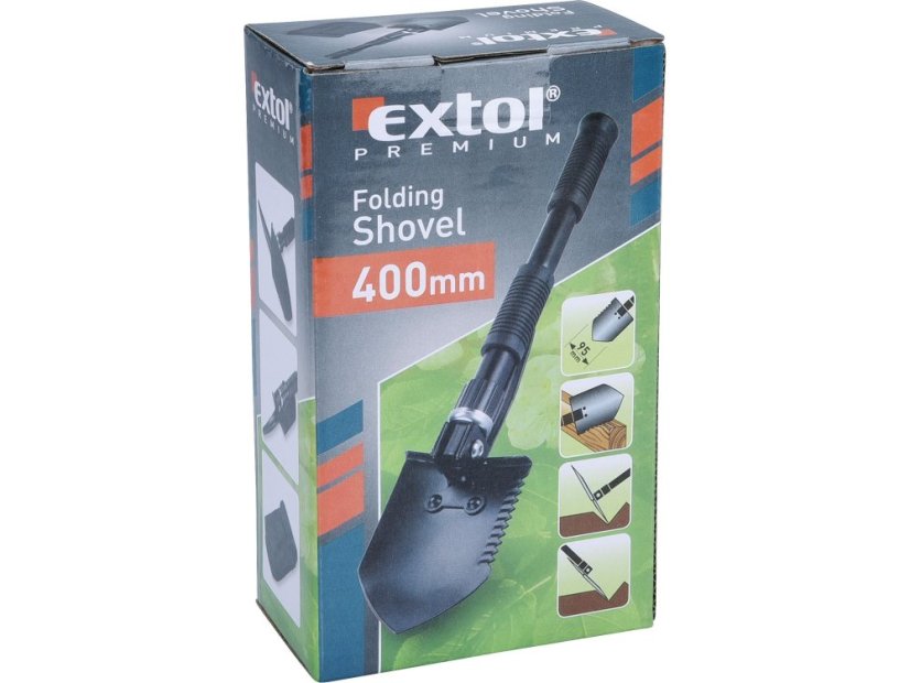 EXTOL PREMIUM 8877030 lopatka skládací s motyčkou, délka 40cm, šířka 9,5cm