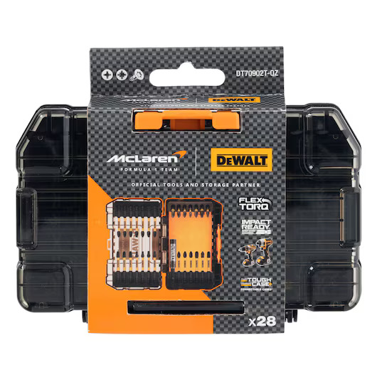 DeWALT sada 28 kusů šroubovacích bitů McLaren FLEXTORQ pro rázová nářadí DT70902T-QZ