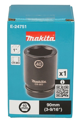 Makita E-24751 klíč nástrčný hluboký 1", čtyřhran, 40x90 mm
