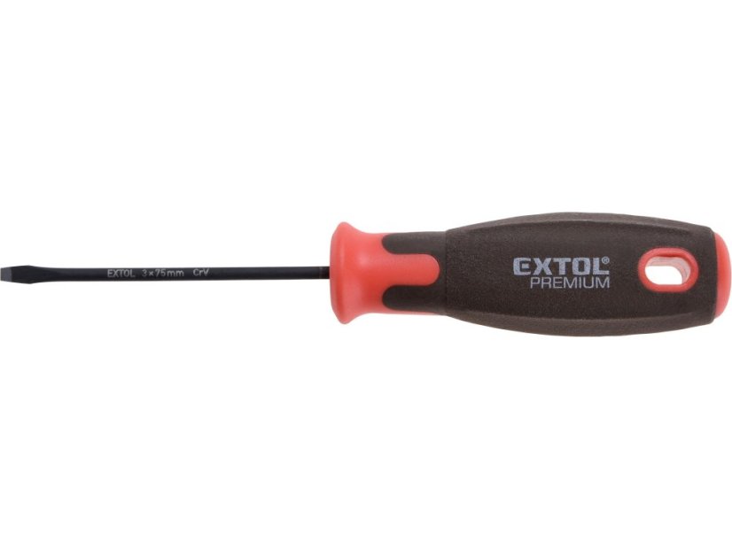 EXTOL PREMIUM 8819263 šroubovák plochý SUPERGRIP, (-) 3x75mm, CrV