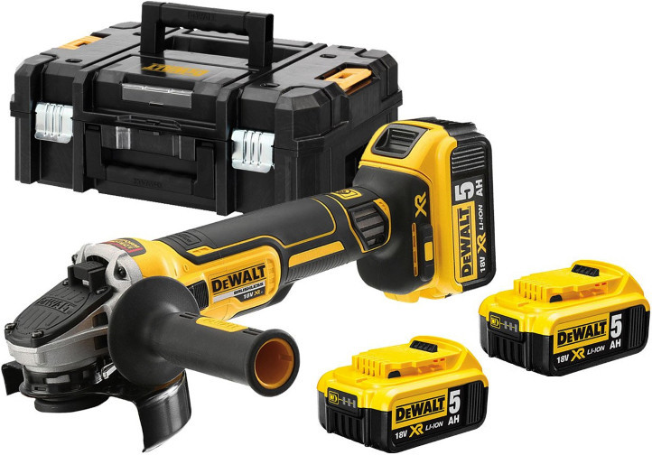 DeWALT DCG405P3 aku bezuhlíková úhlová bruska XR 18V 3x 5,0Ah TSTAK