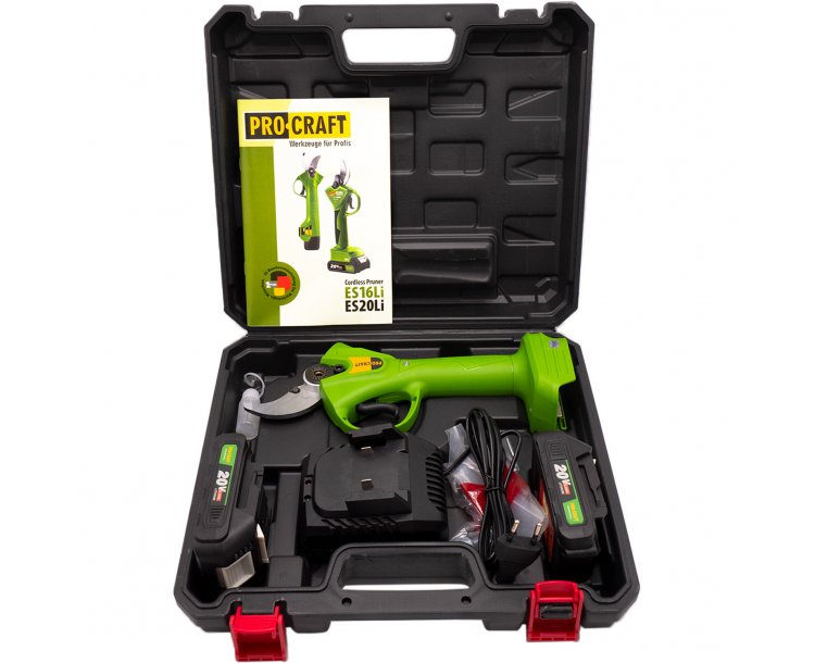 Procraft ES20Li aku nůžky na větve 20V 2x2Ah