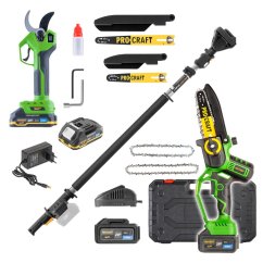 Procraft SPKA32Li/ES32Li/EP2.0 sada aku ruční pilka PKA32Li a nůžky na větve ES32Li + nástavec EP2.0R 20V 1x4Ah 1x2Ah