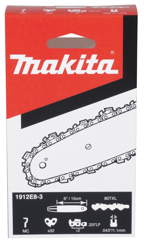 Makita 1912E8-3 řetěz pilový 15cm 1.1mm 0.325" .043" 32čl DUC150 Makita 1912E8-3 řetěz pilový 15cm 1.1mm 0.325" .043" 32čl DUC150