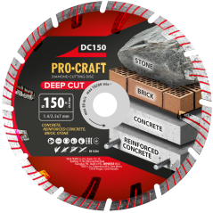 Procraft DC150 diamantový řezný kotouč Deep Cut železobeton 150mm