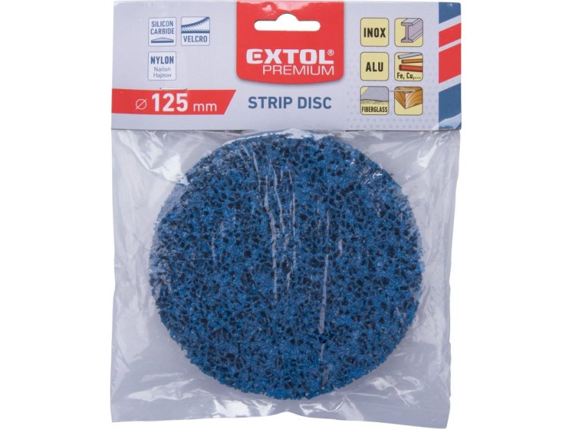EXTOL PREMIUM 8803559 kotouč brusný nylonový, suchý zip, O 125x14mm, nylon/abrazivo SiC