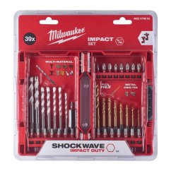 Milwaukee 39 dílná sada univerzálních vrtáků a vrtáků RED HEX na kov 4932479853