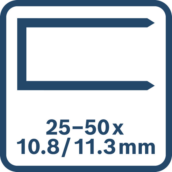 Velikost sponek 25–50x10,8/11,3 mm.