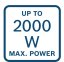 Maximální výkon až 2000 W. Maximální výkon až 2000 W.