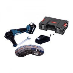 XTline XT102835-1B5B aku úhlová bruska bezuhlíková 125mm, 18V + baterie  5Ah+ nabíječka + box