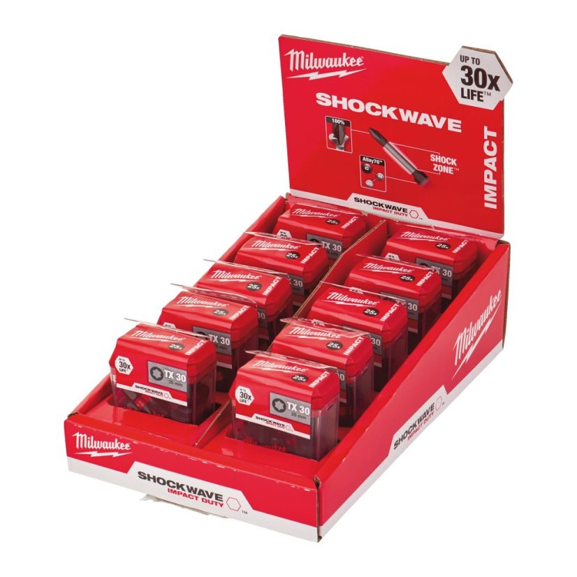 Milwaukee TX30x25 mm šroubovací bit Shockwave 25ks 4932430886