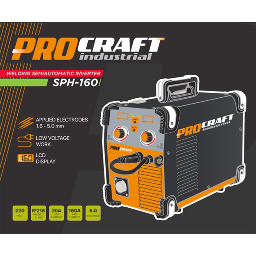 Procraft SPH-160 multifunkční svařovací stroj MMA, MIG-MAG 160A