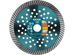 EXTOL INDUSTRIAL 8703053 kotouč diamantový řezný, turbo Fast Cut, suché i mokré řezání, O 150x22,2x2,5mm