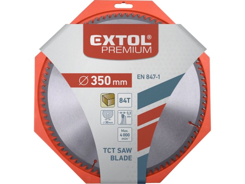 EXTOL PREMIUM 8803254 kotouč pilový s SK plátky, O 350x3,3x30mm, 84T