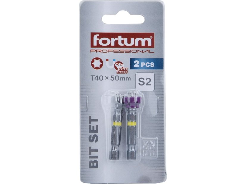 FORTUM 4741489 hroty sada 2ks TORX s magnetickým kloboučkem, T 40x50mm, S2