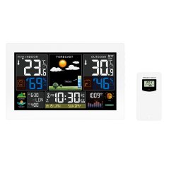 Solight TE81W-XL meteostanice, extra velký barevný LCD, teplota, vlhkost, tlak, RCC, USB nabíjení, bílá