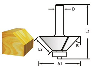 Makita fazetová/hranová fréza s ložiskem D-48701