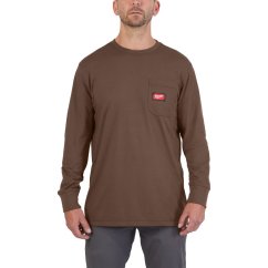 Milwaukee pracovní tričko L s dlouhým rukávem hnědé WT LS BR 4932493060