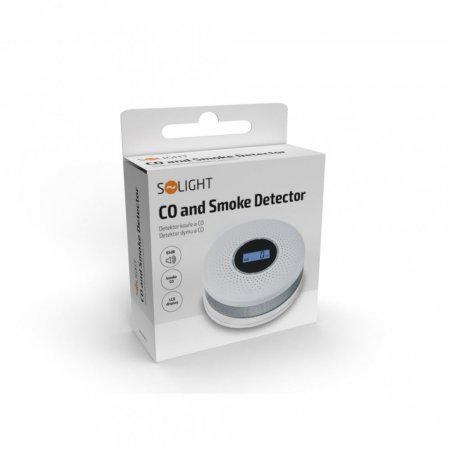 Solight 1D39 detektor kouře a oxidu uhelnatého, LCD displej, 3x AA baterie
