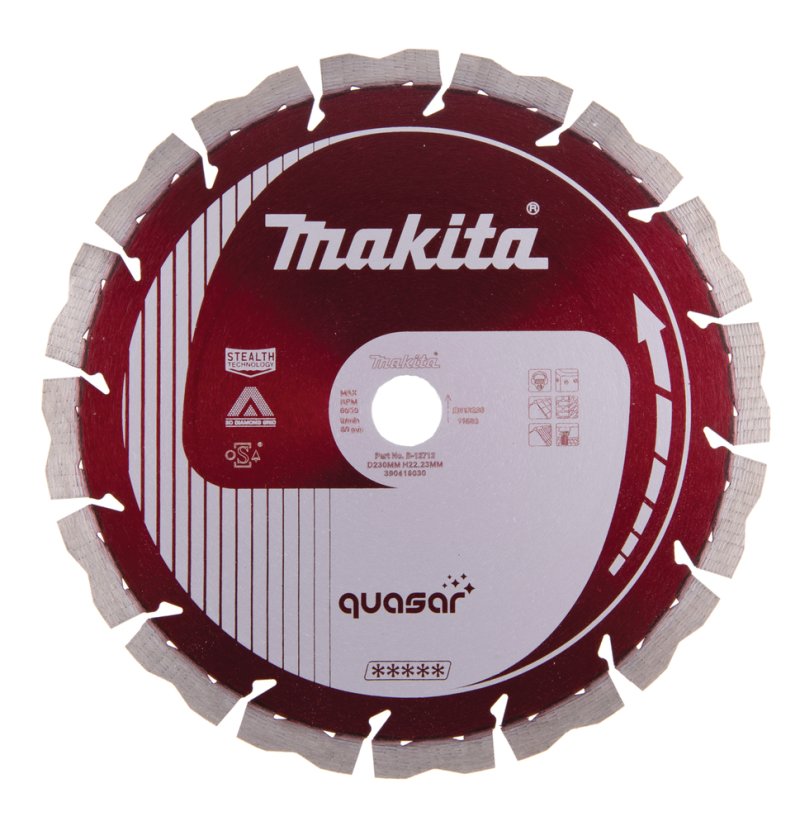 Makita B-12712 kotouč řezný diamantový Quasar 230x22.23mm Makita B-12712 kotouč řezný diamantový Quasar 230x22.23mm