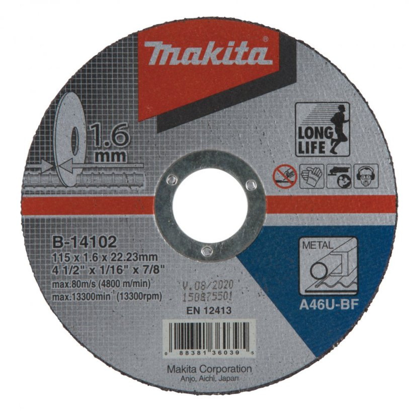 Makita B-14102 řezný kotouč 115x1,6x22 ocel