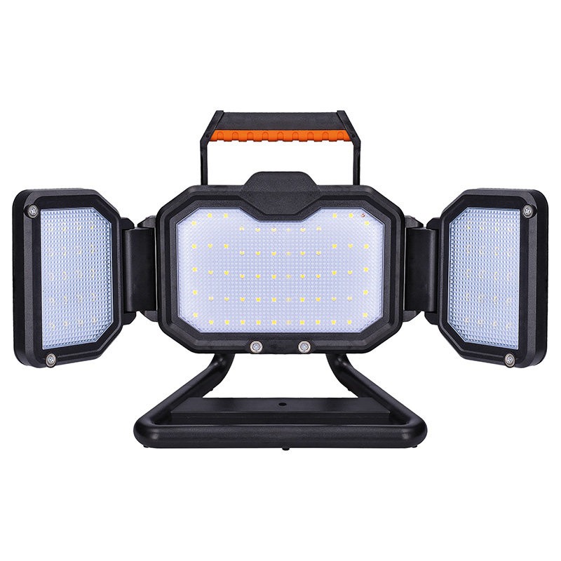 Solight WM-50W-RE LED reflektor 50W, přenosný, nabíjecí, 5000lm, oranžovo-černý