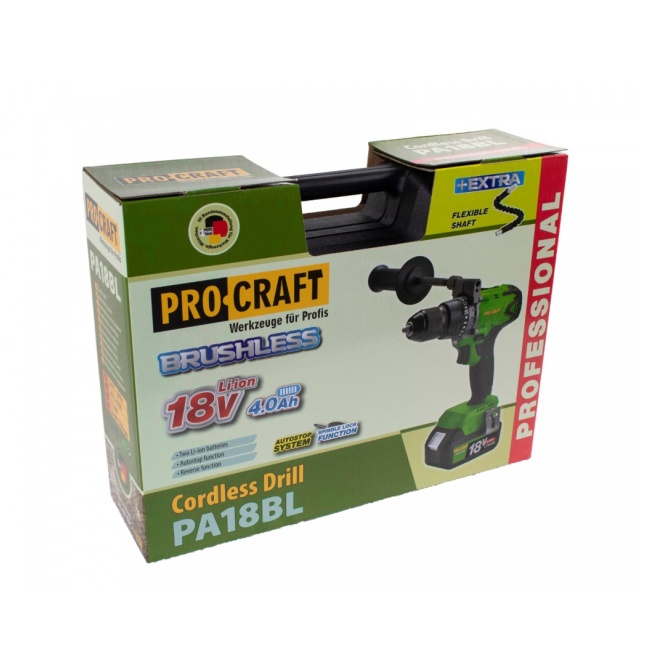Procraft PA18BL bezuhlíkový aku vrtací šroubovák