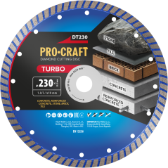Procraft DT230 diamantový řezný kotouč Turbo 230mm