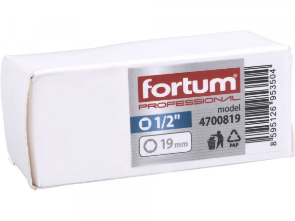FORTUM 4700819 hlavice nástrčná rázová 1/2", 19mm, L 86mm