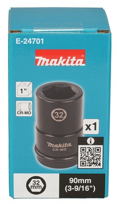 Makita E-24701 klíč nástrčný hluboký 1", čtyřhran, 32x90 mm