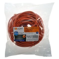 Solight PS09 prodlužovací přívod - spojka, 1 zásuvka, 25m, 3 x 1,5mm2, oranžová