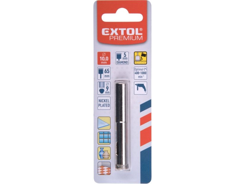 EXTOL PREMIUM 8801979 korunka vykružovací diamantová na sklo a keramiku, O 10mm