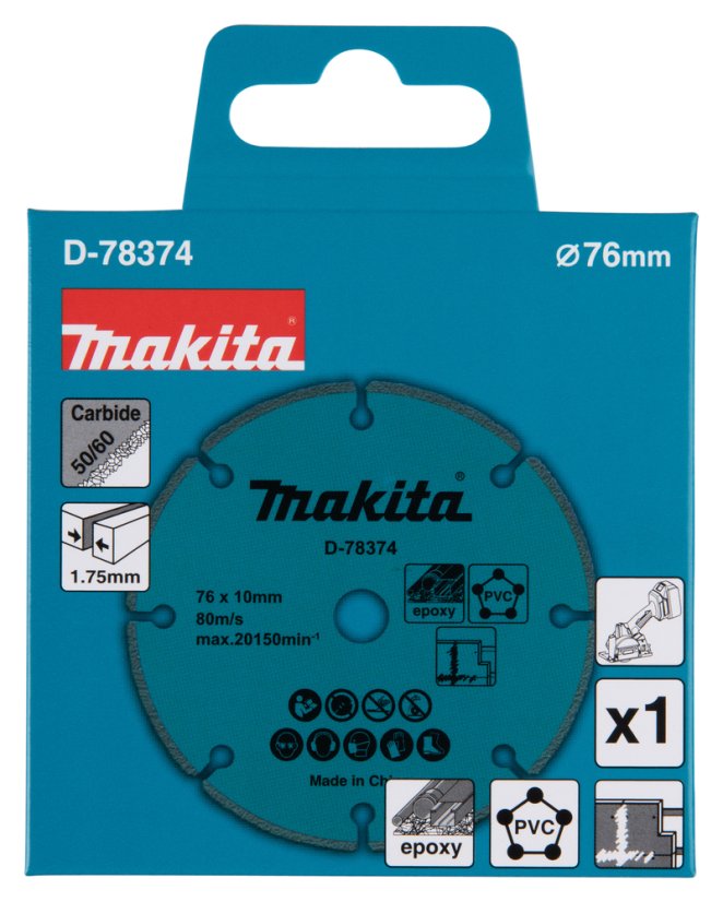 Makita D-78374 kotouč řezný univerzál 76x1.7x10mm pro DMC300=oldD-74837