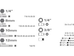 EXTOL PREMIUM 8818211 hlavice a hroty Torx sada 35ks, 1/4",3/8", 1/2", CrV