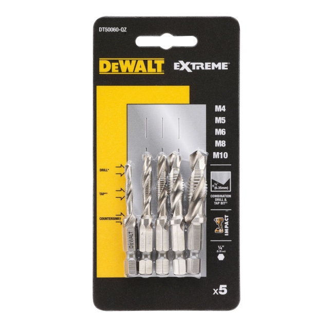 Dewalt DT50060 sada vrtáků se závitníkem 5 ks