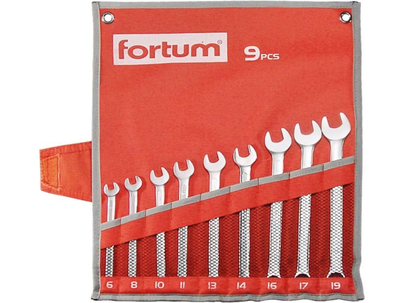FORTUM 4730202 klíče očkoploché, sada 9ks, 6-19mm