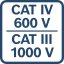KAT IV 600 V KAT III 1000 V. KAT IV 600 V KAT III 1000 V.