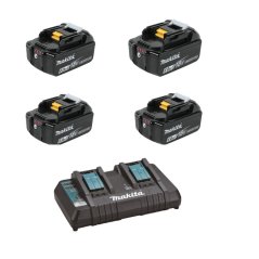 Makita BL1860SET1 aku baterie 4x BL1860B 6 Ah + dvojnásobná rychlonabíječka DC18RD
