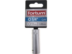FORTUM 4701526 hlavice nástrčná prodloužena 1/4", 13mm, L 50mm