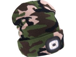 EXTOL LIGHT 43464 čepice s čelovkou 4x45lm, USB nabíjení, maskovací, univerzální velikost