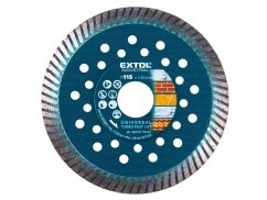 EXTOL INDUSTRIAL 8703051 kotouč diamantový řezný, turbo Fast Cut, suché i mokré řezání, O 115x22,2x2mm