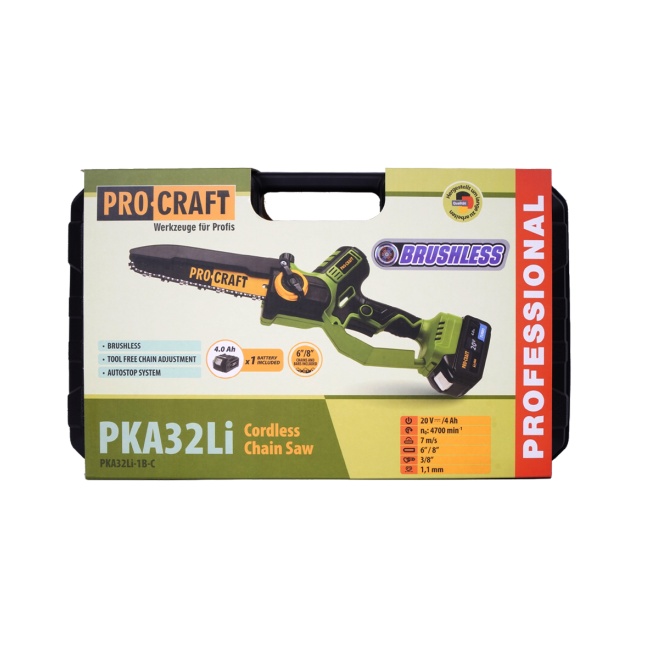 Procraft PKA32Libb aku řetězová pila 150/200 mm 20V bez aku