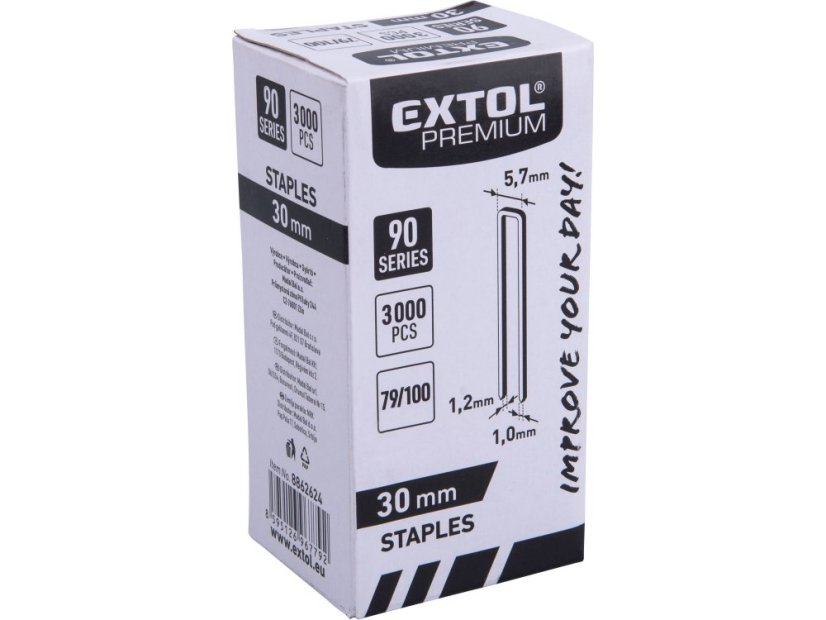 EXTOL PREMIUM 8862624 spona nastřelovací, 3000ks, 30mm, 5,7x1,2x1mm