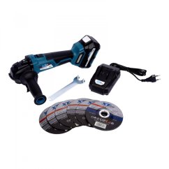 XTline XT102835-1B5B aku úhlová bruska bezuhlíková 125mm, 18V + baterie 5Ah+ nabíječka + box